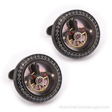 Make Custom Your Logo Stainless Steel Movement Cufflinks For Men